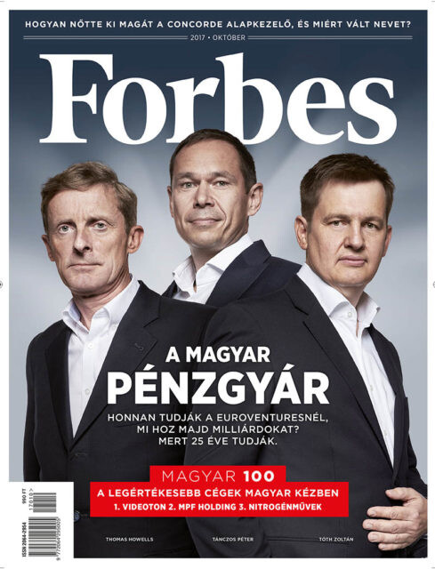 A 2017. októberi címlap a magyar Euroventures befektető csapatával. 