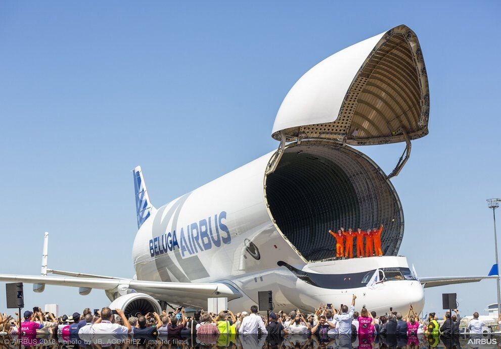 A Beluga XL első tesztrepülése Toulouse mellett. Fotó: Airbus