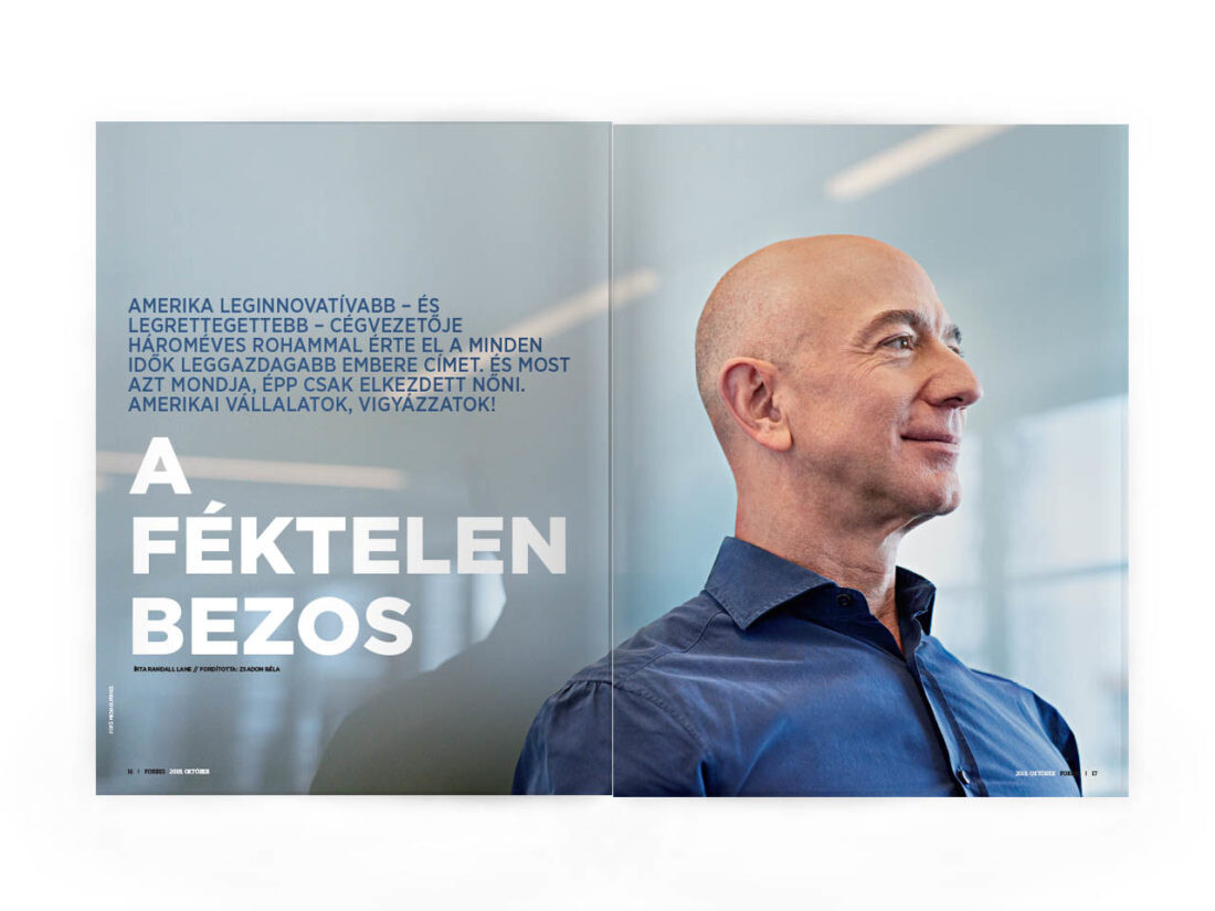 A 2018. októberi magyar Forbes címlapsztorija Jeff Bezosról szólt