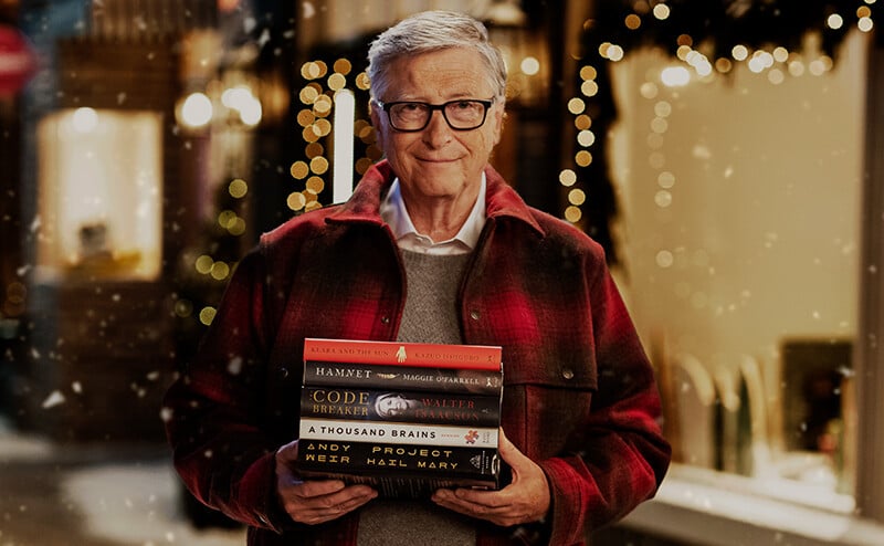 Bill Gates és kedvenc könyvei 2021-ből. Fotó: Bill Gates blogja